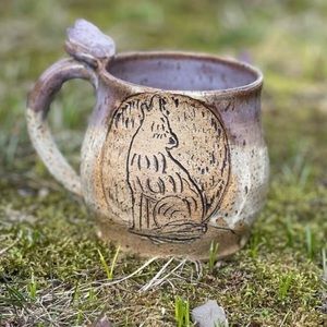 Handmade Wolf Ceramic Mug